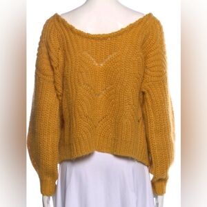 Sézane oversize bateau neckline wool Mustard Sweater